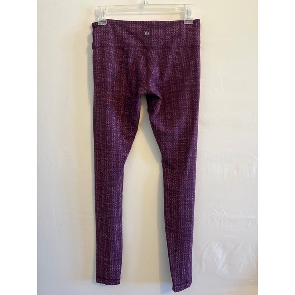 RARE Lululemon 28” Wunder Unders Mid Rise Herringbone Hot Pink Sz 8 - Picture 6 of 8
